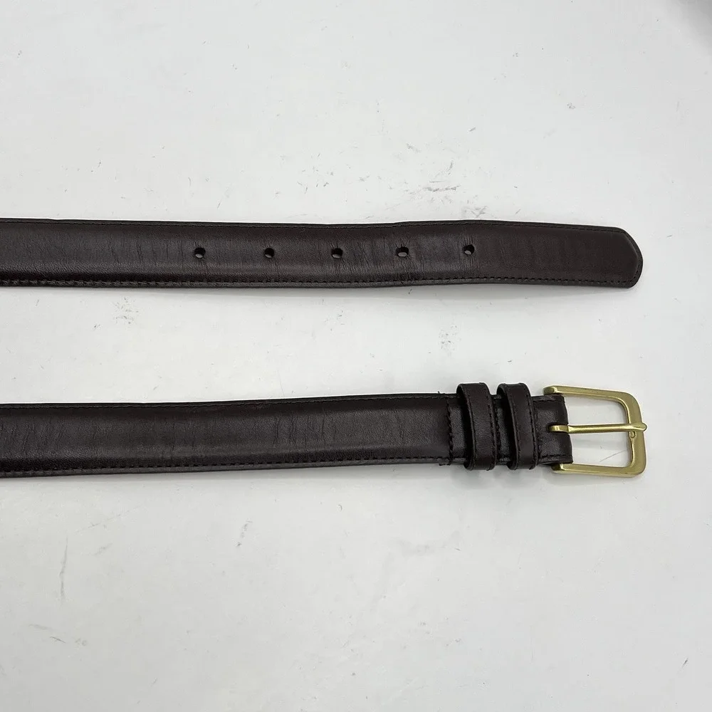 Coach 5700 Belt Sz 42/105 Dark Brown Burnished Cowhide Solid Brass USA Made
